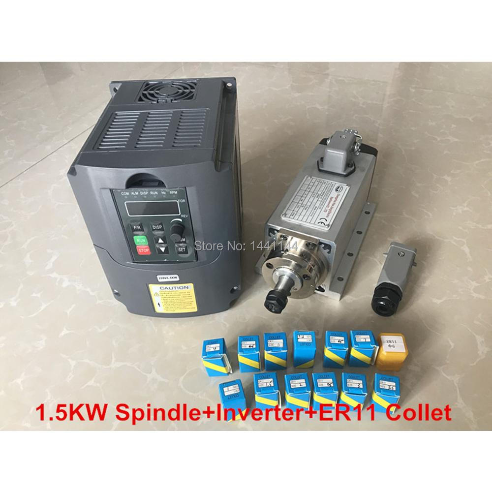 Air Cooled 1.5Kw Spindle Motor Inverter 110V - Kit motore mandrino raffreddato ad aria