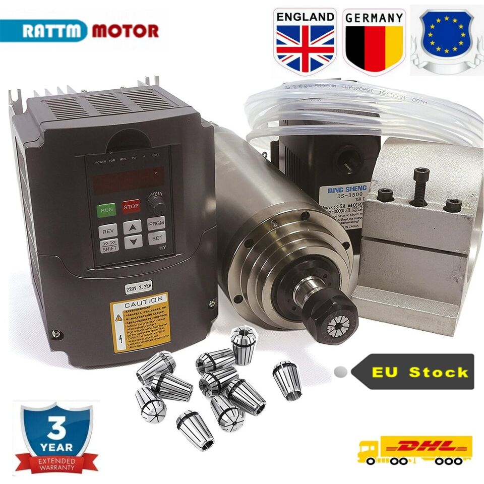 2.2Kw Water Cooled Spindle Kit Vfd - 1948 eu/usa】kit motore mandrino di raffreddamento
