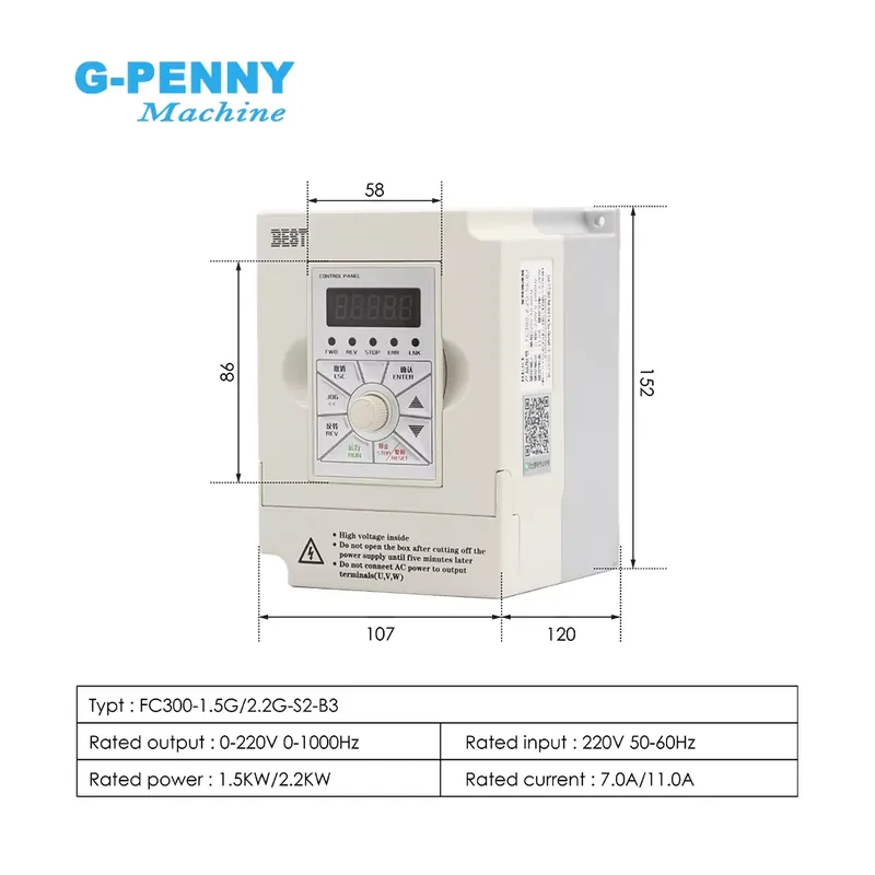 Kit Motore Mandrino G-penny 2. - 2.2Kw Water Cooled Spindle Kit Vfd recensione e prezzo