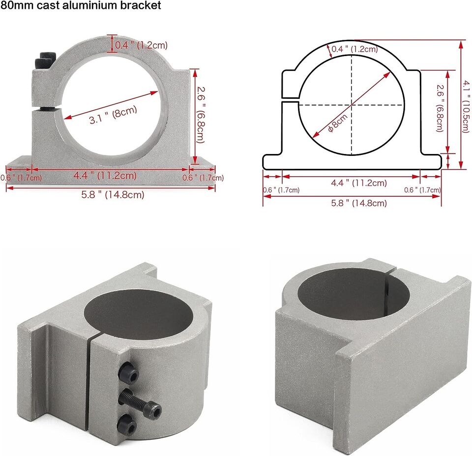 【EU/USA】2.2KW 220V 8A GDZ-80-2 - 2.2Kw Water Cooled Spindle Kit Vfd recensione e prezzo